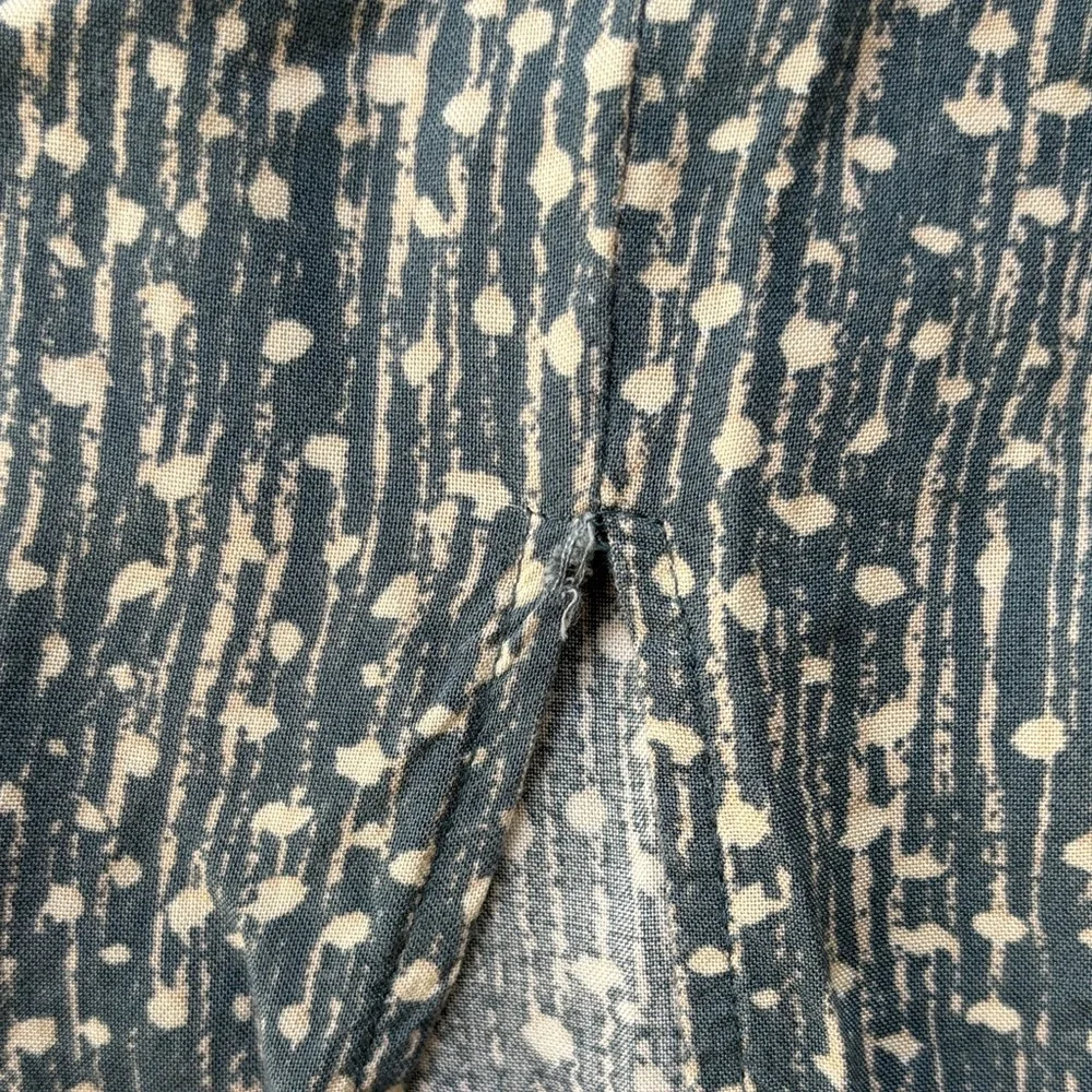 Mahina Women’s Summer Dress Dark Sage and Cream Spots, Slit in Front - Picture 8 of 8